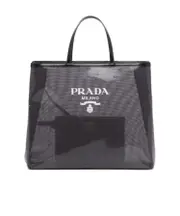 Sequined mesh tote bag One size black