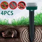4 Pack Solar Mole Repellent Waterproof Outdoor Ultrasonic Snake Repeller BrhdR