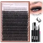 Geeneiya Cluster Eyelash Extensions Kit Bottom Lash Clusters 10-20Mm DIY Lash Ex