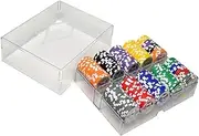 TX GIRL 100PCS/200PCS Poker Chips Set with Acrylic Case Poker Chips Casino Texas Hold'em ABS with Star Trim Sticker Baccarat (Color : 100pcs with lid)