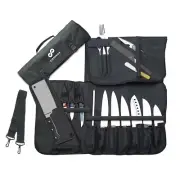 Chef’s Knife Roll Bag (15 Slots) Holds 10 Knives, Meat Cleaver and Kitchen Tools