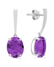MaxColor 14K 3.90 ct. tw. Amethyst Drop Earrings