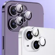 For iPhone 16 15 14 Pro Max 13 Film Lens Metal Ring Back Camera Glass Protectors