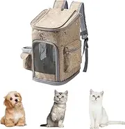 Portable Dog Carrier Backpack, Dog Carrier Travel Bag for Small Medium Dogs and Cats for Hiking Camping Outdoor Activities (Yellow, M)
