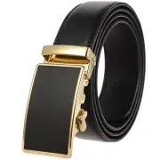 Fashion HJones Men's Leather Belt Automatic Buckle Belt Ratchet Strap Gift Belt