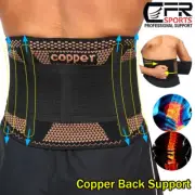Copper Lumbar Lower Back Support Brace Orthosis Waist Belt Pain Relief Trimmer