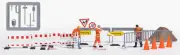 Busch 79900 HO/OO Gauge Setting up Road Barriers