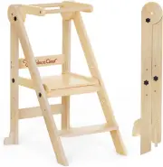 Foldable Toddler Kitchen Stool Helper, Toddler Tower with 3 Adjustable Height, W