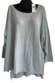 EILEEN FISHER Superfine Merino Wool Clearwater Raglan Sleeve Pullover Sweater 3X
