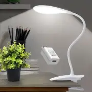LED Desk Lamp Eye-Caring Clamp Light Clamp Lamps Reading Lights with USB Port...