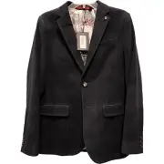 NEW Ted Baker Blazer Mens Small Navy Velvet Check $669 2 Button 36