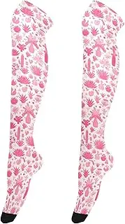 [FRODOTGV] Hot Pink Cactus Women Thigh Socks Breathable Long Stockings for Women for Ladies Tall Boot Stockings Leg Warmers, Hot Pink Cactus