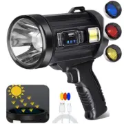 900000LM Rechargeable Spotlight Flashlight IP67 Waterproof Handheld Spotlight