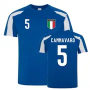 UKSoccerShop Fabio Cannavaro Italy Sports Training Jersey (Blue-White) LB (9-11 Years)