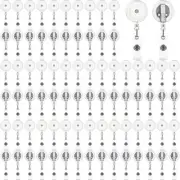 100 Pcs Translucent Retractable Badge Reels Round ID Badge Holders Nursing Na...