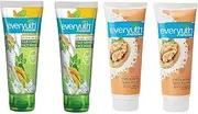 Everyuth Naturals- A Combo Of Complete Face Care Anti Acne Anti Marks Tulsi Turmeric Face wash And Exfoliating Walnut Scrub 50 Gm Each(Pack Of 4)