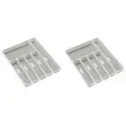 2x Madesmart 6-Compartment Cutlery Tray Kitchen Organiser Rect 41x33cm White