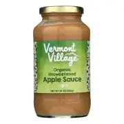 Vermont Village Organic Applesauce - Unsweetened - Case of 6 - 24 oz.
