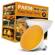 PAR38 LED Bug Lights for Outside 150W Flood Light Bulbs Amber Yellow