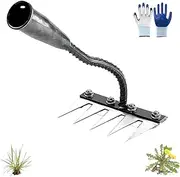 Iron Weeding Rake 2.0, Iron Weeding Rake for Dethatching, 5/6/7/8 Teeth Carbon Steel Garden Weeding Rakes (5 Teeth)