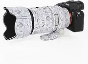 [CHASING BIRDS] Camouflage Waterproof Lens Coat for Sony FE 70-200mm F4 Macro G OSS II Rainproof Lens Protective Cover (Electric White, with 1.4X TC (SEL14TC))