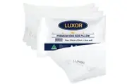 Luxor Australian Made Hotel King Size Pillow with 4cm Wall Four Pack