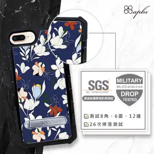 apbs iPhone SE3/SE2/8/7/6s & 8/7/6s Plus 專利軍規防摔立架手機殼-花語-白花藤