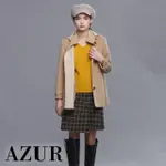 【AZUR】蘇格蘭格紋排釦抽鬚造型短裙