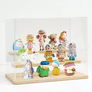 Acrylic Display Case, 3 Tier Display Stand Risers Showcase, Countertop Acrylic Boxes Dustproof Storage Organizer for Collectibles Pop Action Figures Toys