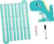 ANDRESLAD 1 Set Removable Height Wall Sticker Light Green Growth Chart Decal with Cartoon Dinosaur Design for Nursery Bedroom and Kindergarten Easy to Apply and Reuse