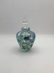 Steven Lundberg Glass Art | Lamp work Flower Perfume Bottle | Signed 2006