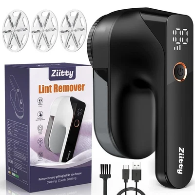 Fabric Shaver - Ziitty Lint Remover for Clothes Sweater Defuzzer with LCD Dis...