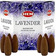 Calmveda Hem Backflow Lavender Incense Cone - (40 Inscents-Cones Waterfall) - Soft Floral Aroma Incense Cone Lavender | Thick Cloudy Incense Fountain Waterfall, Gift These Hem Incense Cones