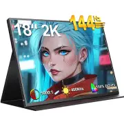 UPERFECT 18" 2K 2560x1600 144Hz Gaming Monitor FreeSync 100%DCI-P3 for PS Xbox