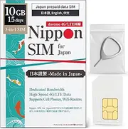 Japan SIM Card 15 Days Data Only | 10GB High-Speed 4G LTE + Unlimited Data at Reduced Speed | No Roaming Needed for Faster, Safer Access | Hotspot tethering Supported | Docomo Network | Made in Japan