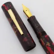 PSP Premium Ebonite Davenport Fountain Pen - Grey Red Cream, JoWo #6 Nibs (New)