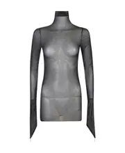 Ann Demeulemeester Sheer Detailed Long-Sleeve Top XS Gray