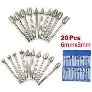 Shank Diamond Burr Set Drill Bits For Rotary Tool Grinding Heads Gadget Kit X20