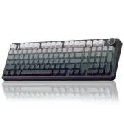 F99 Pro Wireless Mechanical Keyboard with Knob,Tri With Knob-Side Prined-Black