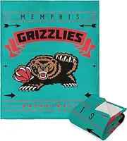 Northwest NBA Memphis Grizzlies Silk Touch Sherpa Throw Blanket, 50" x 60", Hardwood Classics