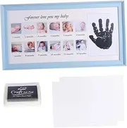 Photo Frame Newborn Baby Growth Record 12 Month Fingerprint Display Baby Infant Photo Holder Unique for Maternity