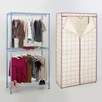 在飛比找樂天市場購物網優惠-美的生活 台灣製造 耐重 衣櫥 衣櫃 衣櫥架(附布套)-10