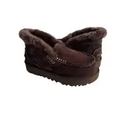 UGG WOMEN ANSLEY PARC BURNT CEDAR SUEDE PLATFORM SHOES US 8 / EU 39 / UK 6