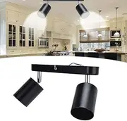 Dual Head Rgb Wireless Led Spotlight,Rotatable Track Lighting Kit Spotlight Semi Flush Mount Ceiling Light, Adjustables 2-Light for Kitchen, Bedroom, Dining Room and Office