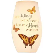 Stony Creek Your Wings Sympathy Lighted Vase 7 x 4.25 x 4.25" Memorial NIB