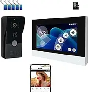 2 Wired Video Intercom System with 1080P Camera 7 Inch Touch Screen Monitor,WiFi Video Door Phone Kit,Motion Detect, 3 in 1 Remote Unlock,Tuya 32G