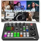 F998 Sound Card Microphone Mixer for Laptop Vlog Live Studio Recording