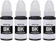 Printer Refill Ink, GI-790 790 Dye Ink - Compatible with Canon PIXMA G1000 G1010 G2000 G2002 G2010 G3000 G3010 G4000 G4010(BK-4pcs)