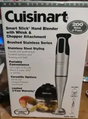CUISINART Smart Stick with Attachments Whisk/ Chop Blend - New CSB77 Old Stock