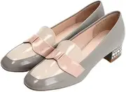 JILLSTUART SHOE(ジルスチュアート シュー) Jill Stuart Shoe Women's Bijoux Heel Loafer 6600 Women's 6600 Gray Combi 9.4 inches (24.0 cm) E, Gray Combination, 24.0 cm E